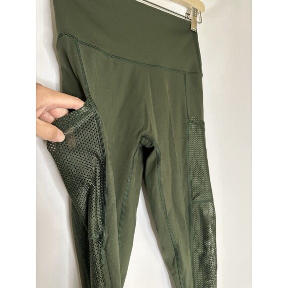 Aerie Offline Green Mesh Pocket 7/8 Leggings Women's SIZE MEDIUM - Picture 3 of 10